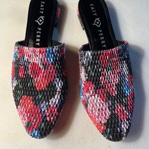 Katy Perry Collections Red and Pink Floral Mules